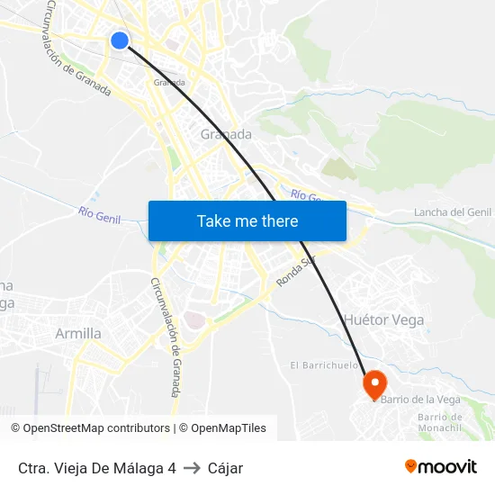 Ctra. Vieja De Málaga 4 to Cájar map