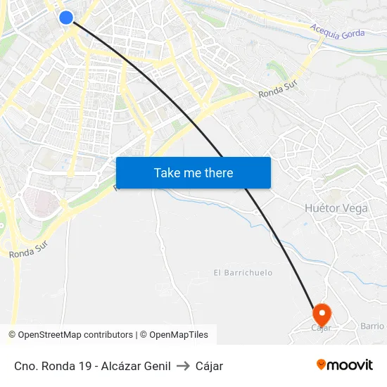 Cno. Ronda 19 - Alcázar Genil to Cájar map