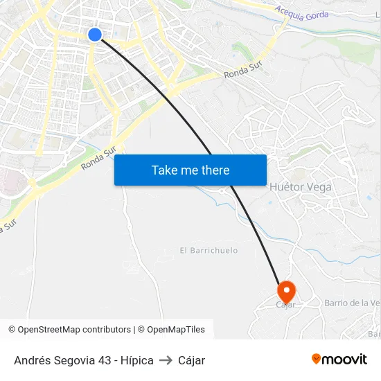 Andrés Segovia 43 - Hípica to Cájar map