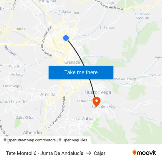 Tete Montoliú - Junta De Andalucía to Cájar map