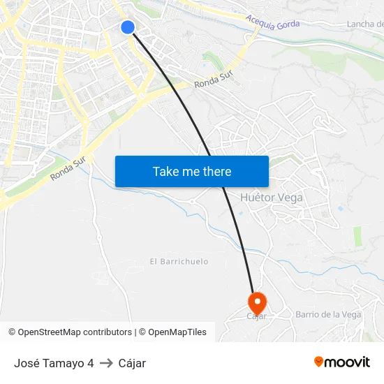 José Tamayo 4 to Cájar map