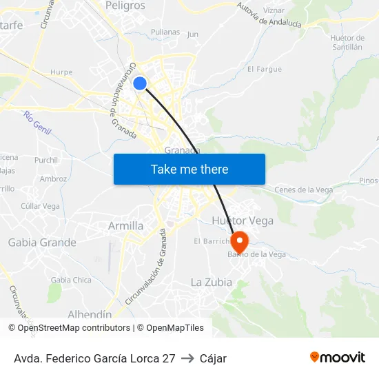 Avda. Federico García Lorca 27 to Cájar map