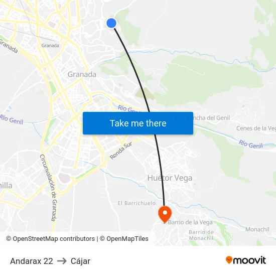 Andarax 22 to Cájar map