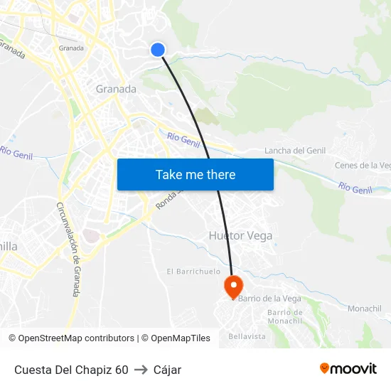 Cuesta Del Chapiz 60 to Cájar map