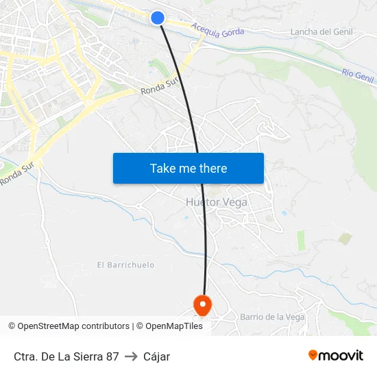 Ctra. De La Sierra 87 to Cájar map