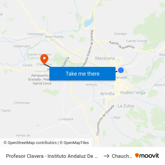 Profesor Clavera - Instituto Andaluz De Geofísica to Chauchina map