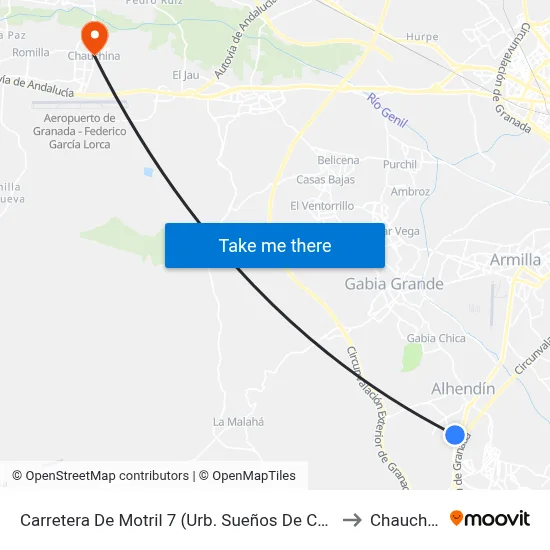Carretera De Motril 7 (Urb. Sueños De Cadima) to Chauchina map