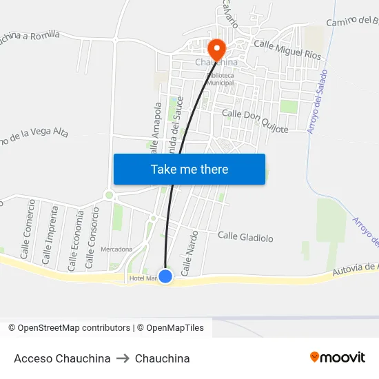 Acceso Chauchina to Chauchina map