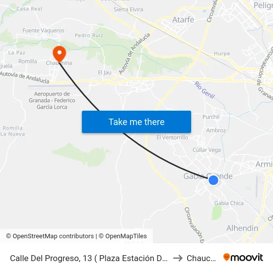 Calle Del Progreso, 13  ( Plaza Estación De Tranvias) to Chauchina map