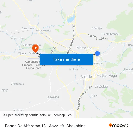Ronda De Alfareros 18 - Aavv to Chauchina map