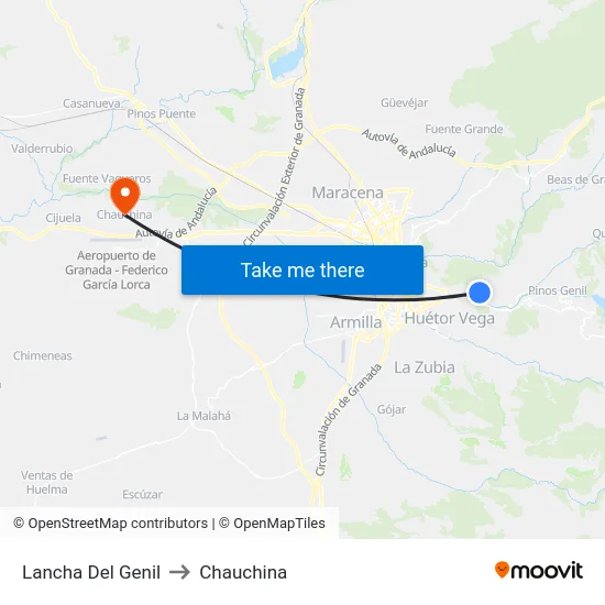 Lancha Del Genil to Chauchina map
