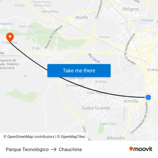 Parque Tecnológico to Chauchina map