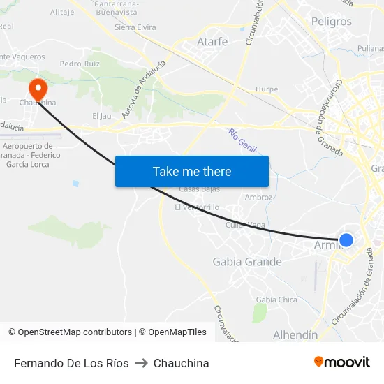 Fernando De Los Ríos to Chauchina map