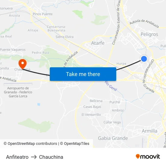 Anfiteatro to Chauchina map