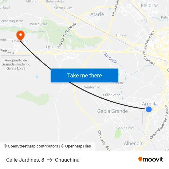 Calle Jardines, 8 to Chauchina map