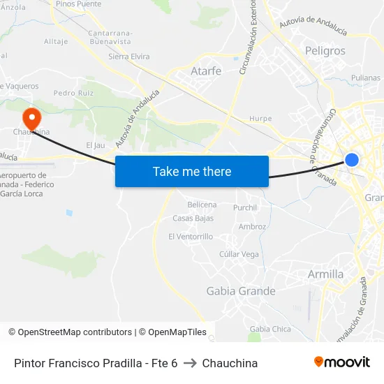 Pintor Francisco Pradilla - Fte 6 to Chauchina map
