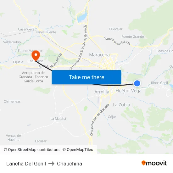 Lancha Del Genil to Chauchina map