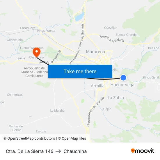 Ctra. De La Sierra 146 to Chauchina map
