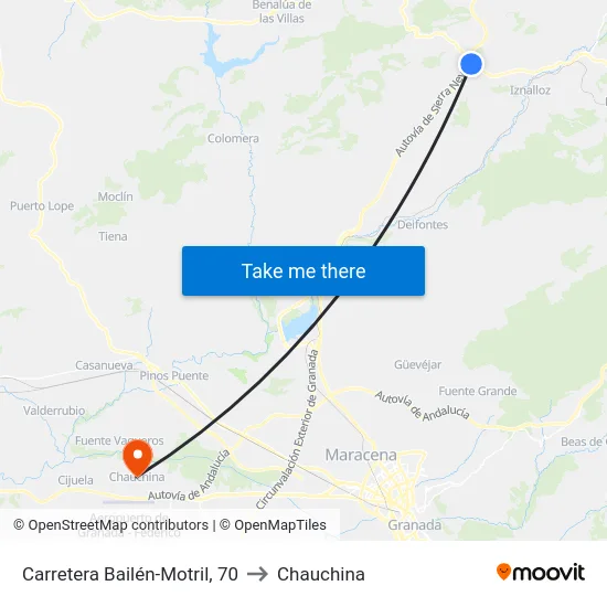 Carretera Bailén-Motril, 70 to Chauchina map