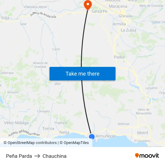 Peña Parda to Chauchina map