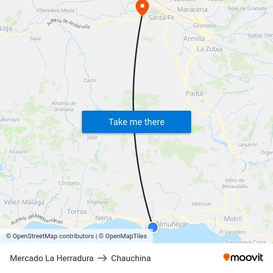 Mercado La Herradura to Chauchina map