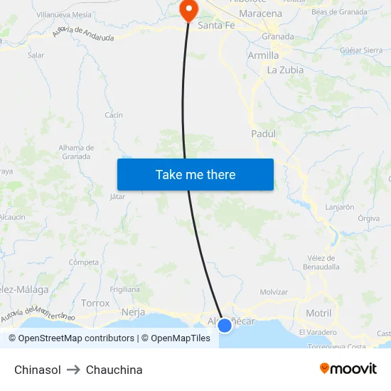 Chinasol to Chauchina map