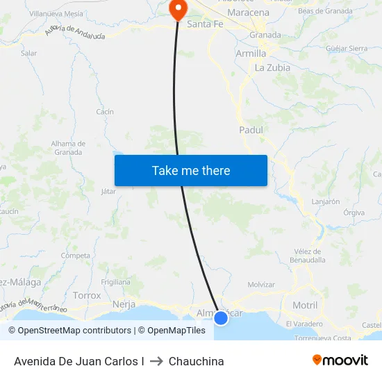 Avenida De Juan Carlos I to Chauchina map