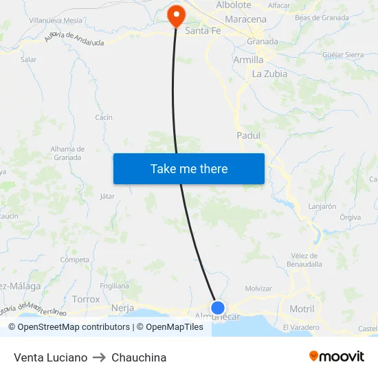 Venta Luciano to Chauchina map