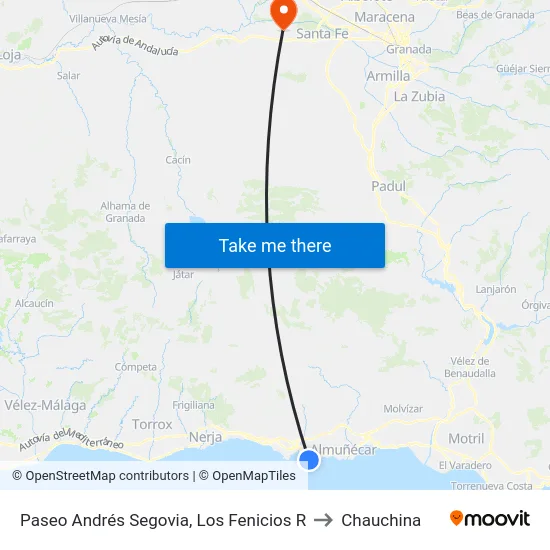 Paseo Andrés Segovia, Los Fenicios R to Chauchina map