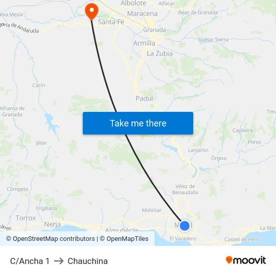 C/Ancha 1 to Chauchina map