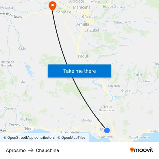 Aprosmo to Chauchina map