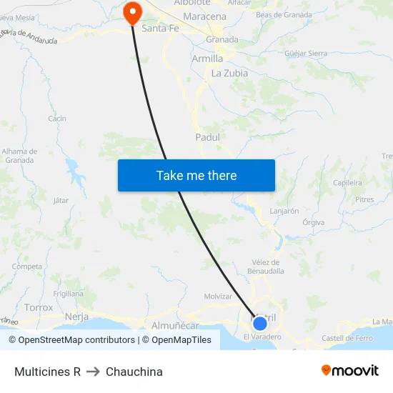 Multicines R to Chauchina map