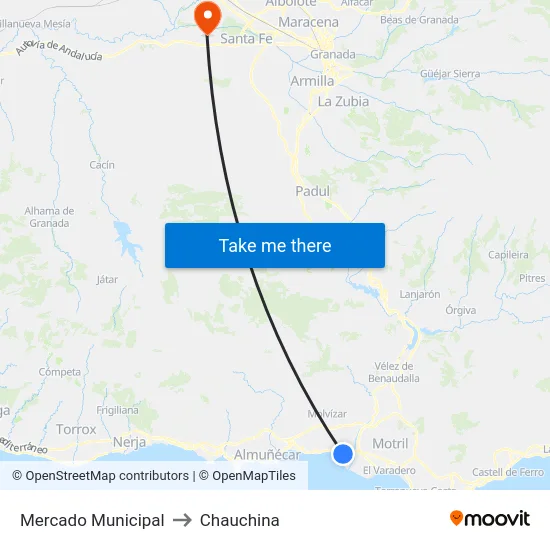 Mercado Municipal to Chauchina map