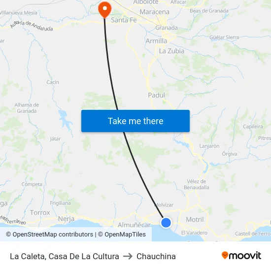 La Caleta, Casa De La Cultura to Chauchina map