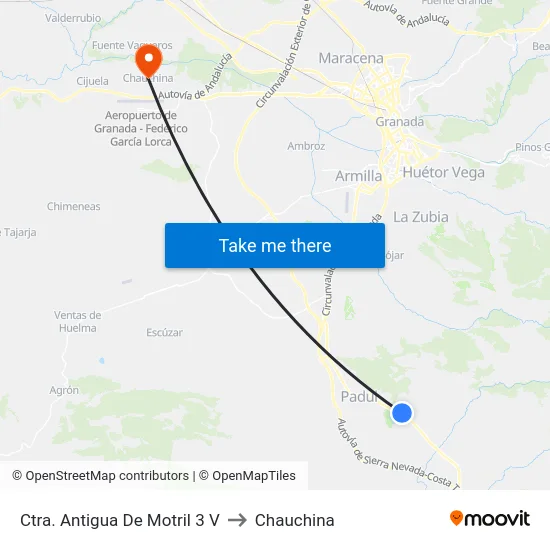 Ctra. Antigua De Motril 3 V to Chauchina map
