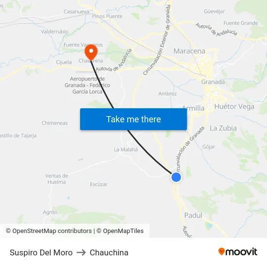 Suspiro Del Moro to Chauchina map