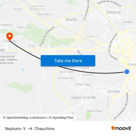 Neptuno- V to Chauchina map