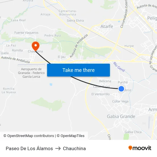 Paseo De Los Álamos to Chauchina map