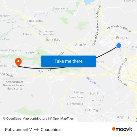 Pol. Juncaril V to Chauchina map