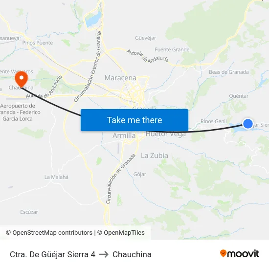 Ctra. De Güéjar Sierra 4 to Chauchina map