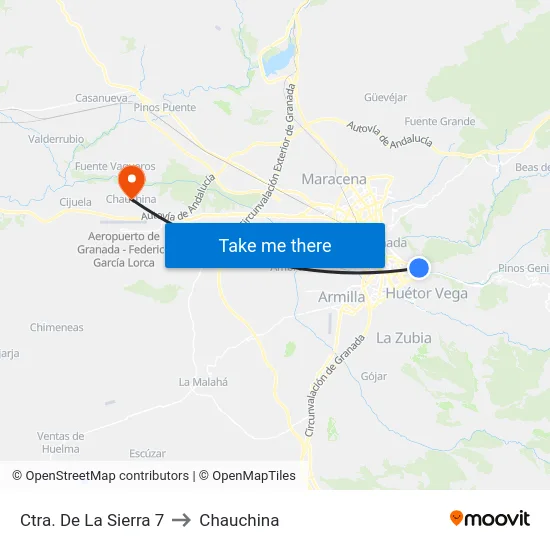 Ctra. De La Sierra 7 to Chauchina map