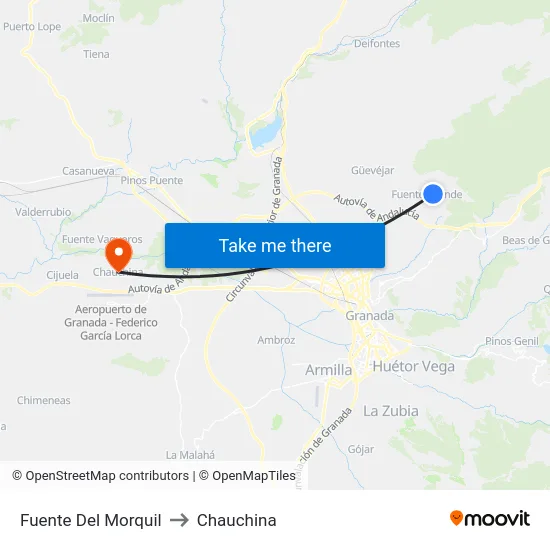 Fuente Del Morquil to Chauchina map
