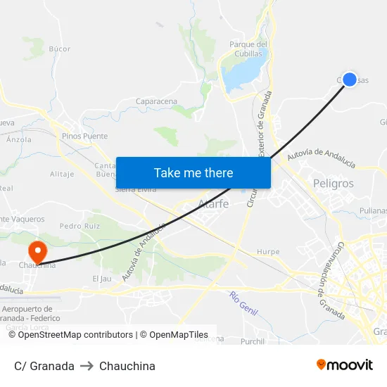 C/ Granada to Chauchina map