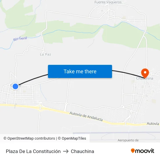 Plaza De La Constitución to Chauchina map