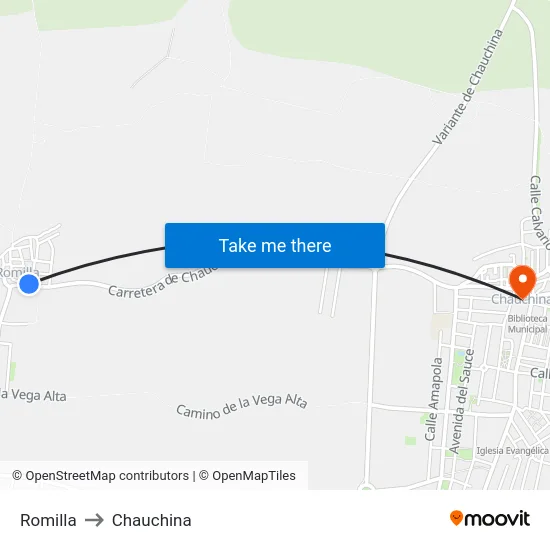 Romilla to Chauchina map