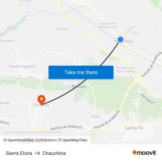 Sierra Elvira to Chauchina map