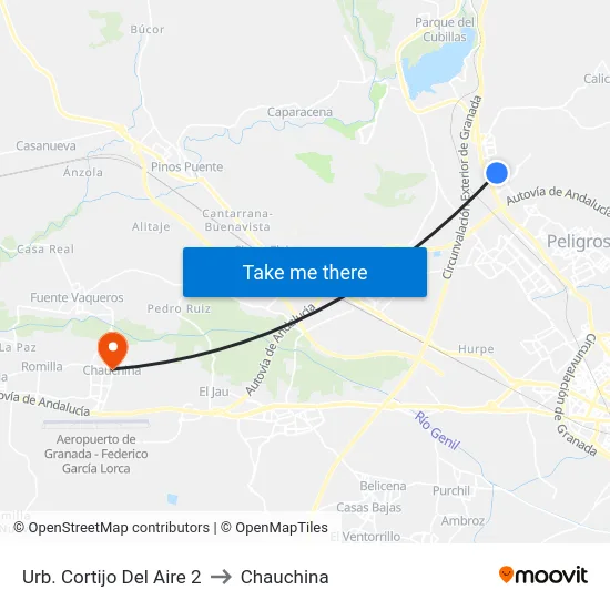 Urb. Cortijo Del Aire 2 to Chauchina map