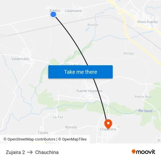 Zujaira 2 to Chauchina map