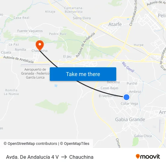 Avda. De Andalucía 4 V to Chauchina map
