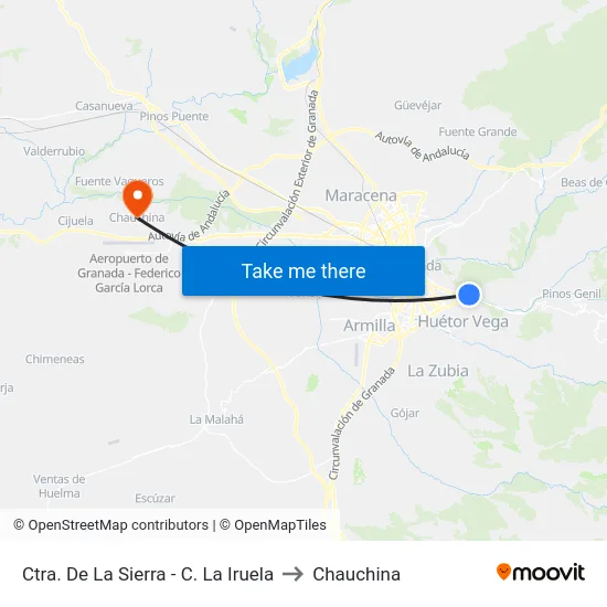 Ctra. De La Sierra - C. La Iruela to Chauchina map